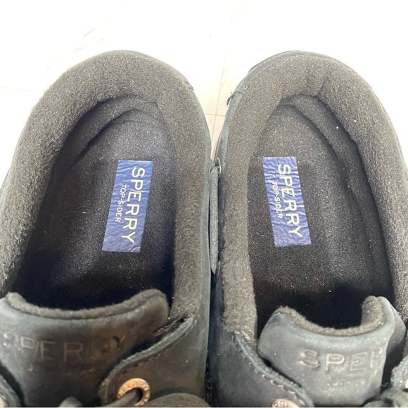 Sperry Salt Water 1 Eye Black Duck Shoe Bootie 8 - Picture 13 of 15